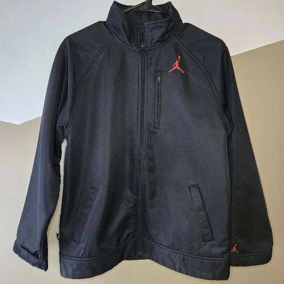 Air Jordan Big Boy Youth Fleece Lined Zip Up Jacket Black Size Large 12-13yrs - Picture 1 of 15